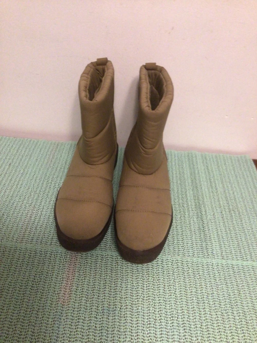 Madewell textile quilted slip on boots versatile cozy comfy warm boots SZ 12